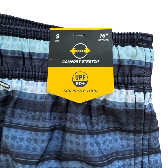 Speedo Striped Swim Trunk Shorts UPF 50+ Sun Protection Drawstring S NWT - Picture 3 of 9